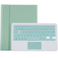 Чехол + клавиатура Lenovo Tab P11 J606F / Tab P11 5G / P11 + Plus, TouchPad Keyboard, светло-зеленый