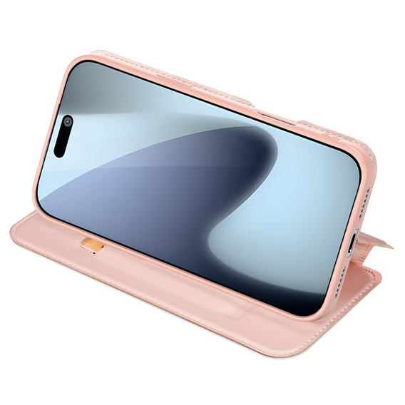 Чехол Dux Ducis для iPhone 17 Pro, Skin Pro, с клапаном, со слотом для карт, розовый