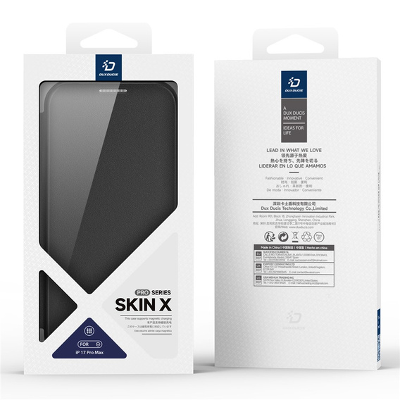 Чохол Dux Ducis для iPhone 17 Pro Max, Skin X Pro, з клапаном, на MagSafe, чорний