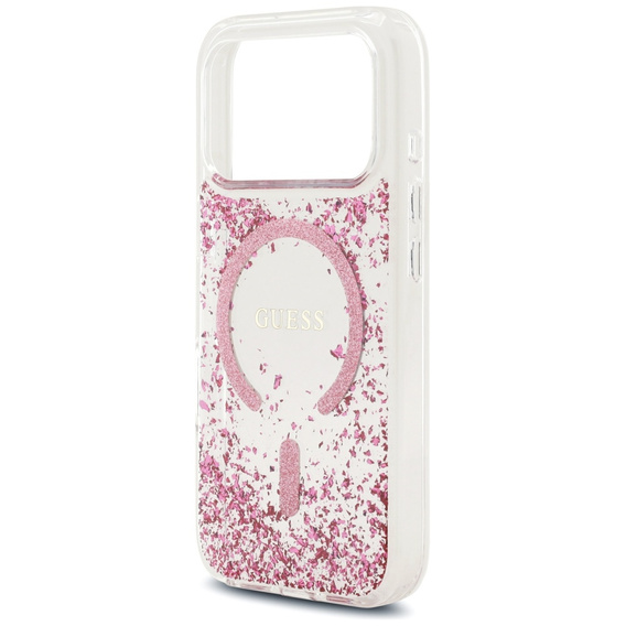 Чехол GUESS Resin Bottom Glitter MagSafe для iPhone 17 Pro