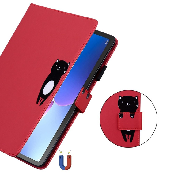 Чехол для Lenovo Tab M10 Plus 10.6 Gen 3, с клапаном, animal, красный
