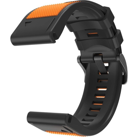 Силиконовый ремешок для Garmin Fenix 5/6/7 Forerunner 945/935, Orange / Black
