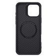 Чехол для iPhone 16 Pro Max, бронированный Nillkin, Carbon Fiber, для Magsafe, чёрный