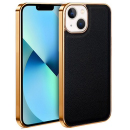Чехол до iPhone 13, Cowhide Leather, чёрный