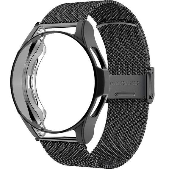 Металический браслет с чехлом для часов Samsung Galaxy Watch 4 Classic 46mm, Black