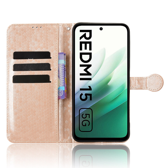 Флип-кейс для Xiaomi Redmi Note 14 4G, Wallet Rhombus, чёрный