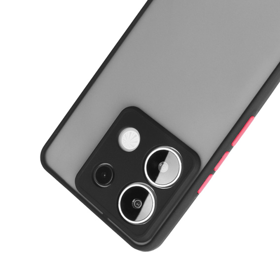 Силіконовий чохол для Xiaomi Redmi Note 13 Pro 5G, із захистом камери, прозорий / чорний + Загартоване скло 9H