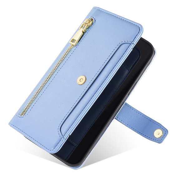 Откидной чехол для Samsung Galaxy S23, Wallet Zipper Pocket, синий