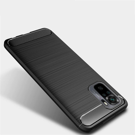 Чехол до Xiaomi Redmi Note 10 / 10S, Carbon, чёрный