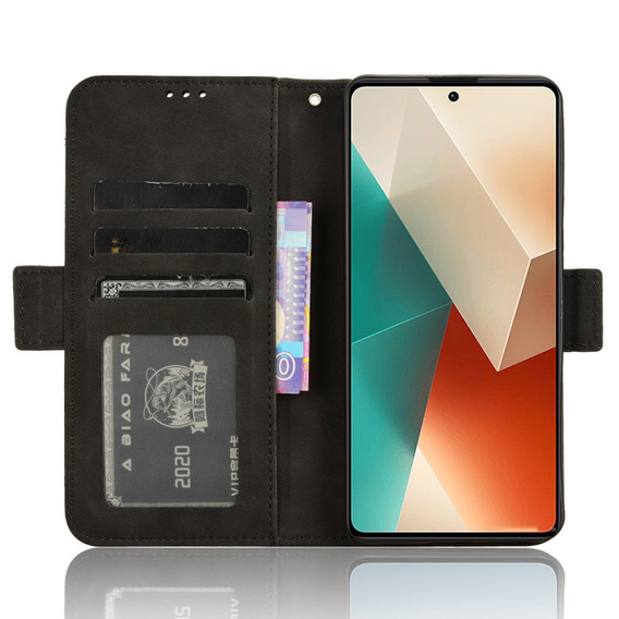 Футляр з клапаном для Xiaomi Redmi Note 13 5G, Card Slot, чорний