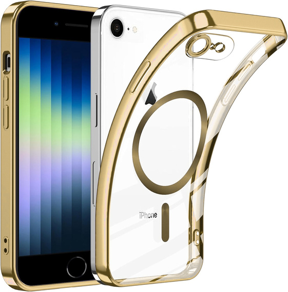 Чехол для iPhone 7 / 8, Electro MagSafe, золотой + стекло для экрана