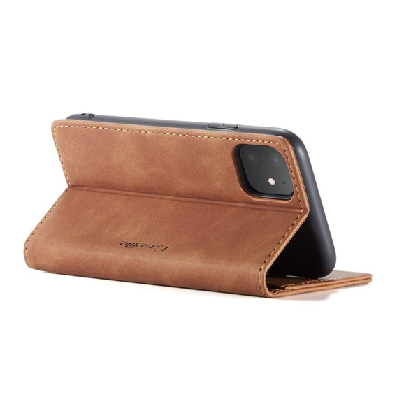 Чехол CASEME для iPhone 11, Leather Wallet Case, коричневый
