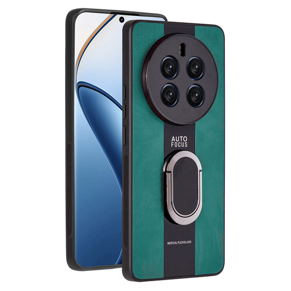 Чохол для Realme 12 Pro 5G / 12 Pro+ 5G, Leather Kickstand Ring, зелений