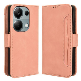 Футляр з клапаном для Xiaomi Redmi Note 13 Pro 4G / Xiaomi Redmi Note 14S / Xiaomi Poco M6 Pro 4G, Card Slot, рожевий
