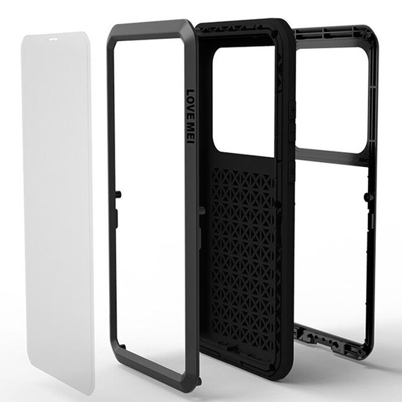 Чехол Love Mei до Samsung Galaxy S20 Ultra, armored with glass, чёрный