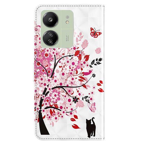 Откидной чехол для Xiaomi Redmi 13C / Poco C65, Wallet, Cat & Tree