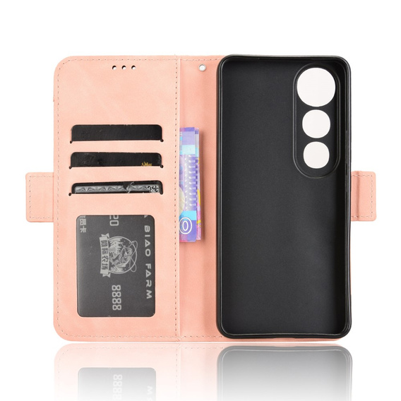 Футляр з клапаном для Vivo V50 Lite 4G / 5G, Card Slot, рожевий