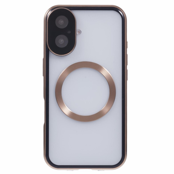 Магнітний чохол Dual Glass MagSafe для iPhone 16, золотий