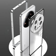 Чохол для Xiaomi 14 Ultra, Magnetic Dual Glass, сріблястий