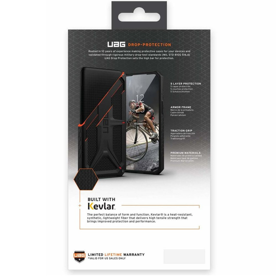 чехол Urban Armor Gear для iPhone 14 Plus, Monarch, Kevlar чёрный