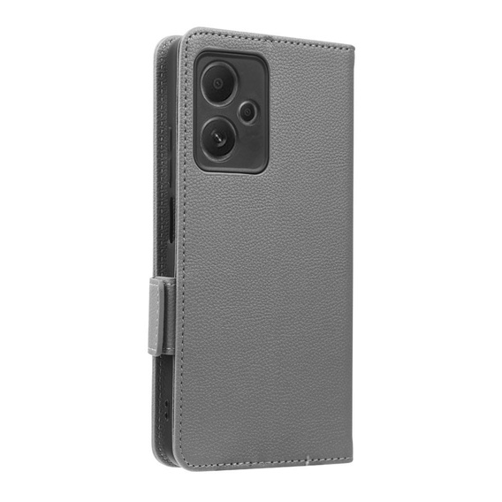 Чохол-книжка для Xiaomi Redmi Note 12 5G / POCO X5 5G, Wallet Litchi Magnet, сірий