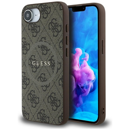 Чехол GUESS до iPhone 16E, 4G Ring Classic Logo, коричневый