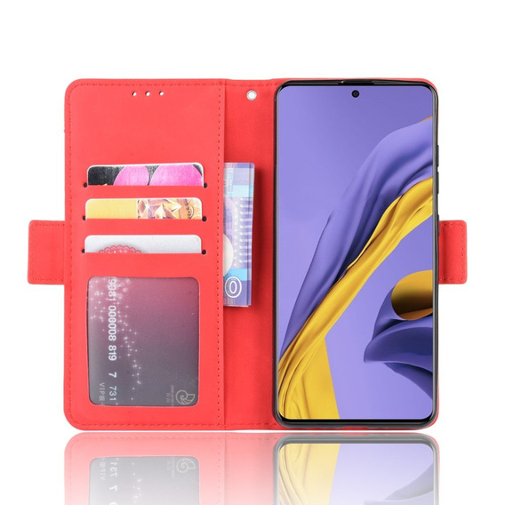 Откидной чехол для Samsung Galaxy A51, Card Slot, красный
