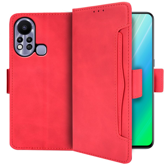 Откидной чехол для Infinix Hot 11s, Card Slot, красный