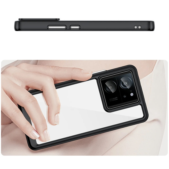 Чoхол до Xiaomi 13T / 13T Pro, Fusion Hybrid, прозорий / чорний