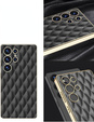 Чохол для Samsung Galaxy S25 Ultra, Leather Rhombus, чорний