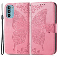 Чохол-книжка для Motorola Moto G52 / G82 5G, Butterfly, рожевий