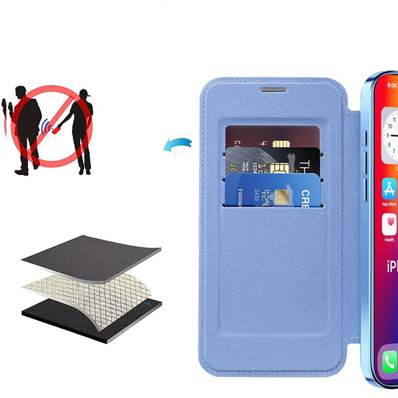 Чохол-книжка для iPhone 16, RFID Wallet MagSafe CamShield, м'яти