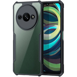 Чехол для Xiaomi Redmi A3, с магнитной пластиной, прозрачный / черный