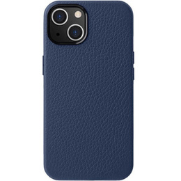 Чехол MELKCO для iPhone 15 Plus, кожаный для MagSafe, темно-синий