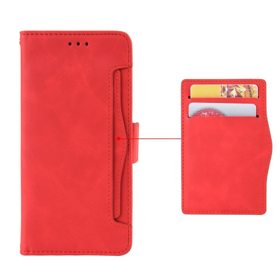 Футляр з клапаном для Realme C31, Card Slot, червоний
