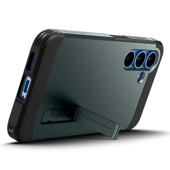 Чехол Spigen для Samsung Galaxy S25, Tough Armor Mag MagSafe, зелёный + закаленное стекло 9H