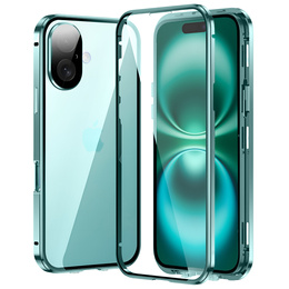 Чохол для iPhone 16, Magnetic Dual Glass, зелений