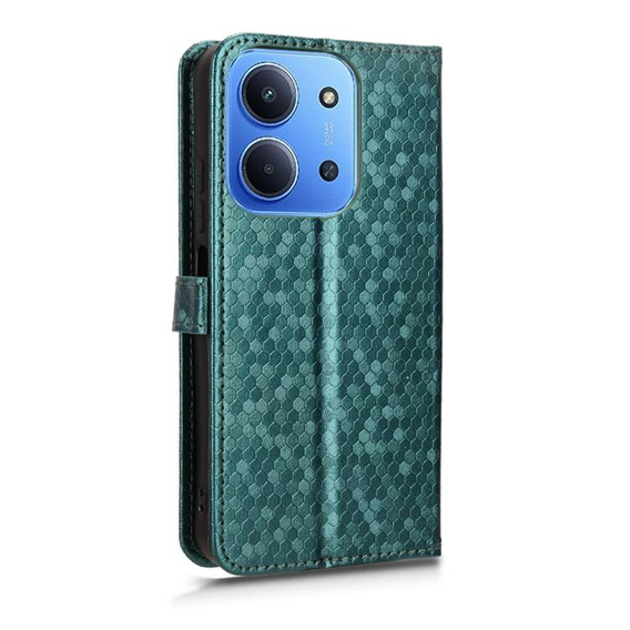 Чохол-фліп для Xiaomi Redmi 15C 4G/LTE, Wallet Rhombus, зелений