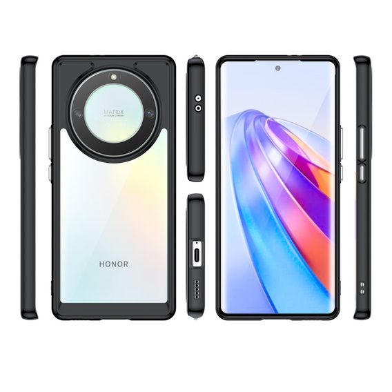 Чoхол до Honor Magic 5 Lite, Fusion Hybrid, прозорий / чорний