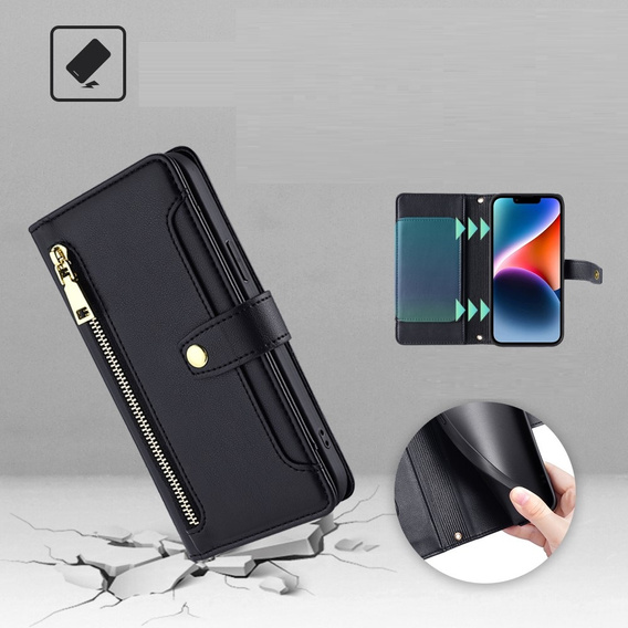 Чохол-книжка для Xiaomi Redmi Note 13 Pro 5G, Wallet Zipper Pocket, чорний