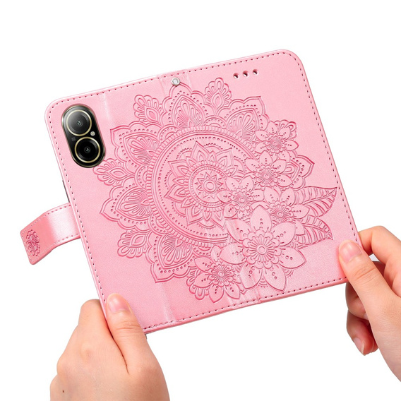 Чохол-книжка для Realme C67, Mandala, рожевий rose gold