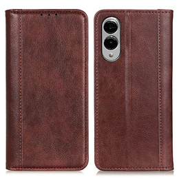 Флип-кейс для Samsung Galaxy S25 Edge, Split Leather, коричневый