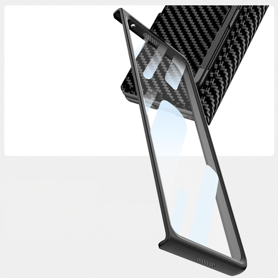 Чехол-кошелек с клапаном карбоновый черный для Samsung Galaxy Z Fold 7 5G