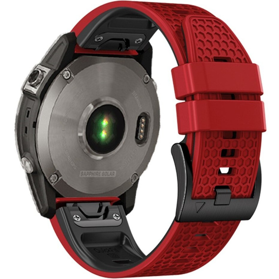 Силиконовый ремешок для Garmin Fenix 7 / Forerunner 965 / 955 / 945 / 935, красная / черный