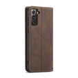 Чехол CASEME для Samsung Galaxy S21 FE, Leather Wallet Case, кофе