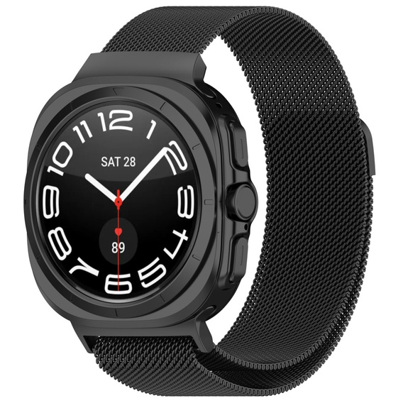 Миланский браслет-ремешок для Samsung Galaxy Watch Ultra 47mm (2025 / 2024), черный