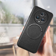 Чoхол до Honor Magic 5 Pro, Leather Hybrid MagSafe, чорний