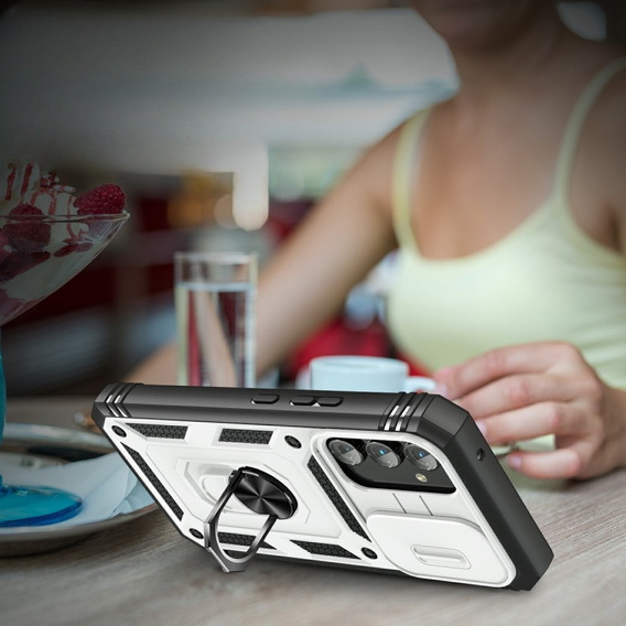 Чехол NOX Camera Slide Samsung Galaxy A54 5G, CamShield Slide, белый / черный