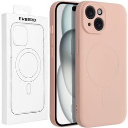 ERBORD Чехол Silicone Mag Cover для iPhone 15, розовый