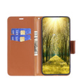 Чохол-книжка для Samsung Galaxy A15, Wallet Litchi Leather, коричневий + скло 9H 